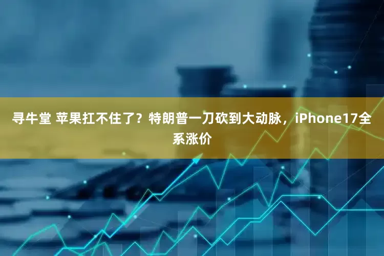寻牛堂 苹果扛不住了？特朗普一刀砍到大动脉，iPhone17全系涨价